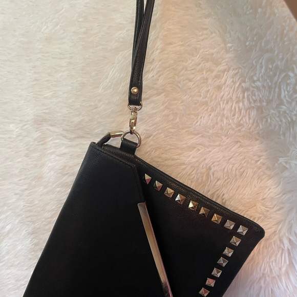 Black w/Gold Studs Clutch Bag - Picture 7 of 8